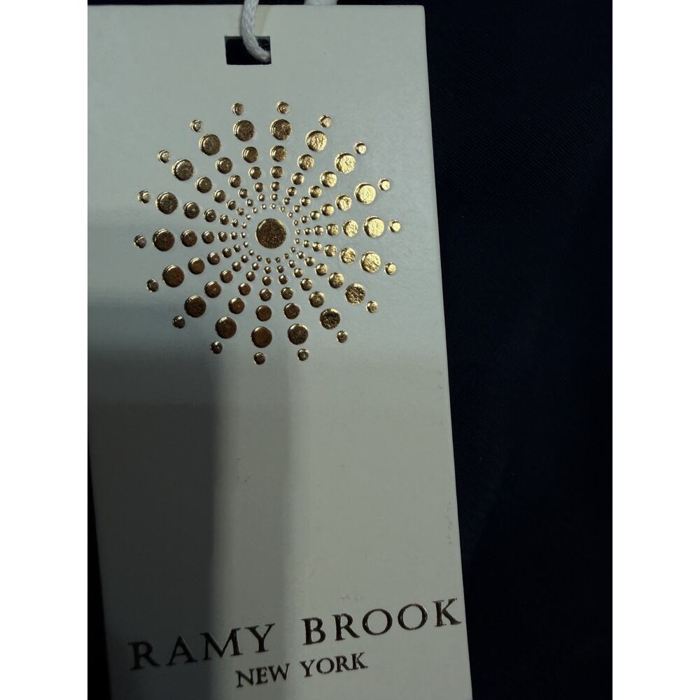 Ramy Brook Julie Metallic Wrap Dress Size 6 Black Shimmer High Low Midi NWT - Picture 11 of 14